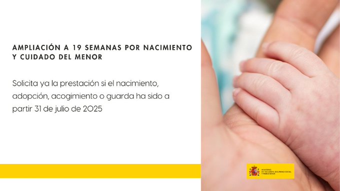 O GOBERNO AMPLIA A 19 SEMANAS O PERMISO POR NACEMENTO, ADOCIÓN OU ACOLLEMENTO DUN/HA MENOR. COMO SOLICITAR A PRESTACIÓN